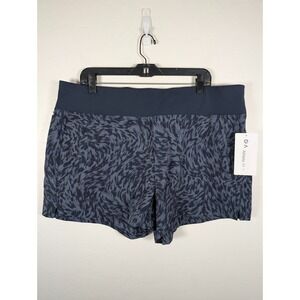 Athleta Shorts Women 18 Blue Geometric Stretch Trekkie North Printed Shorts New